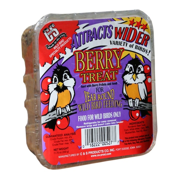 C&S Products C&S Products Berry Treat Assorted Species Beef Suet Wild Bird Food 11.75 oz 12527 - main